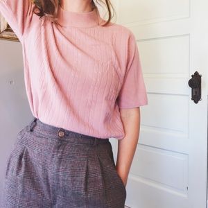 Dusty Rose Mock-neck Sweater